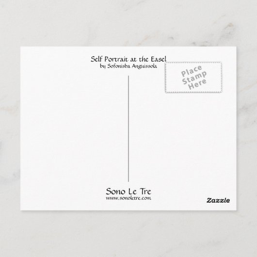 Zelfportret op het Easel Briefkaart (Achterkant)