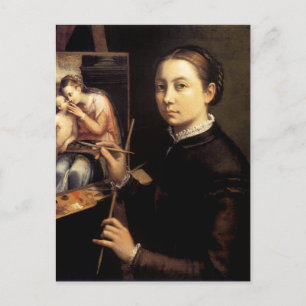 Zelfportret op het Easel Briefkaart