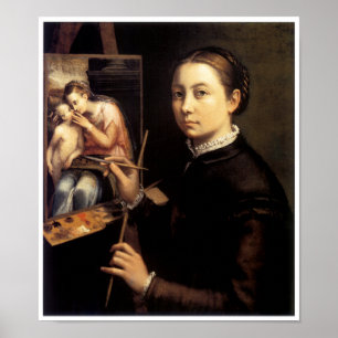 Zelfportret op het Easel Poster