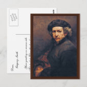 Zelfportret, op Rembrandt (beste kwaliteit) Briefkaart (Voorkant / Achterkant)