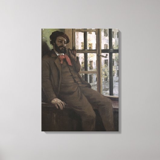 Zelfportret op Sainte-Pelagie, 1871 Canvas Afdruk (Voorkant)