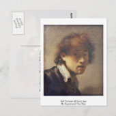 Zelfportret op vroege leeftijd door Rembrandt van Briefkaart (Voorkant / Achterkant)