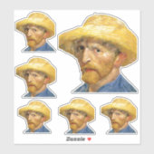 Zelfportret Pet van Van Gogh, fijne kunst Sticker (Vel)