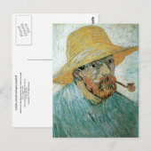 Zelfportret, pijpleiding, Pet, Van Gogh Fine Art Briefkaart (Voorkant / Achterkant)