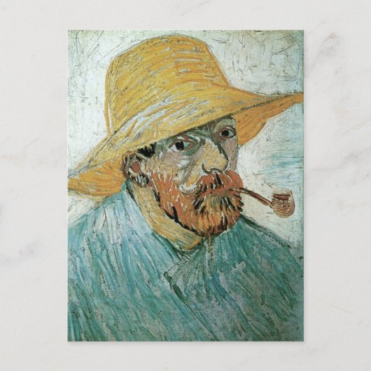 Zelfportret, pijpleiding, Pet, Van Gogh Fine Art Briefkaart (Voorkant)