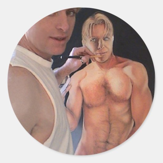 Zelfportret Ronde Sticker (Voorkant)