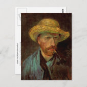 Zelfportret, stro Pet & pijp Van Gogh Fine Art Briefkaart (Voorkant / Achterkant)