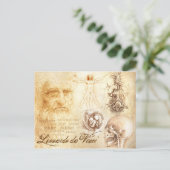 Zelfportret van Da Vinci en anatomische studies Briefkaart (Staand voorkant)