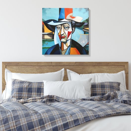 Zelfportret van de Franse kunstenaar Raphael Canos Canvas Afdruk (Insitu (Slaapkamer))