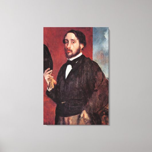 Zelfportret van Edgar Degas, Canvas Afdruk (Voorkant)
