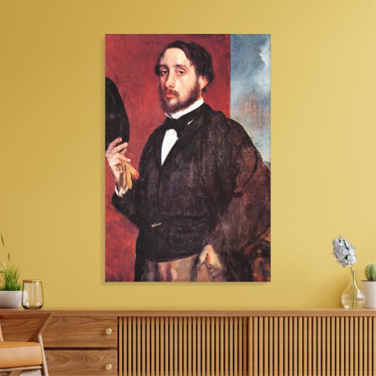 Zelfportret van Edgar Degas, Canvas Afdruk (Insitu (Woonkamer))