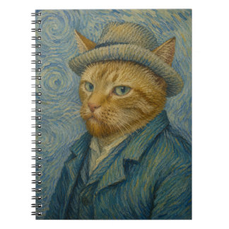 Zelfportret van een kat in de stijl van Van Gogh,  Notitieboek