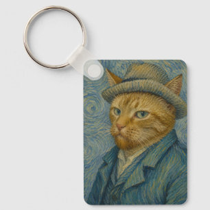 Zelfportret van een kat in de stijl van Van Gogh, Sleutelhanger