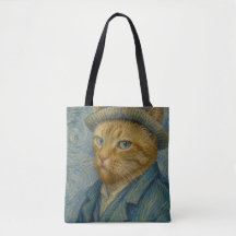 Zelfportret van een kat in de stijl van Van Gogh, 