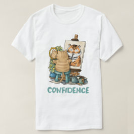 Zelfportret van een tijger met kattenvertrouwen t-shirt