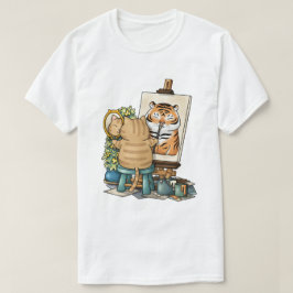 Zelfportret van een tijger met kattenvertrouwen t-shirt