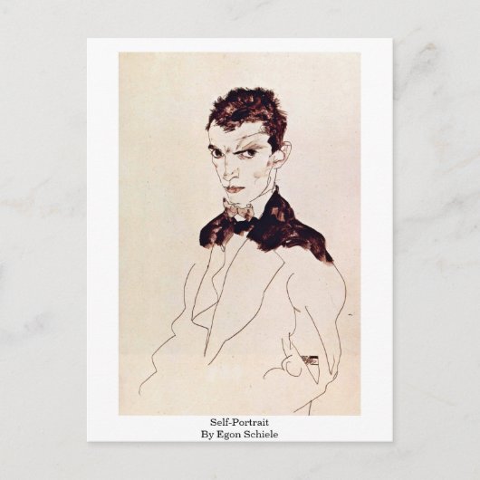 zelfportret van Egon Schiele Briefkaart (Voorkant)