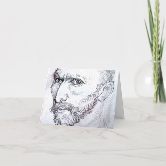 Zelfportret Van Gogh Fine Art Drawing Kaart (Voorkant)