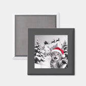 Zelfportret van kat met Kerstman Magneet (Voorkant / Achterkant)