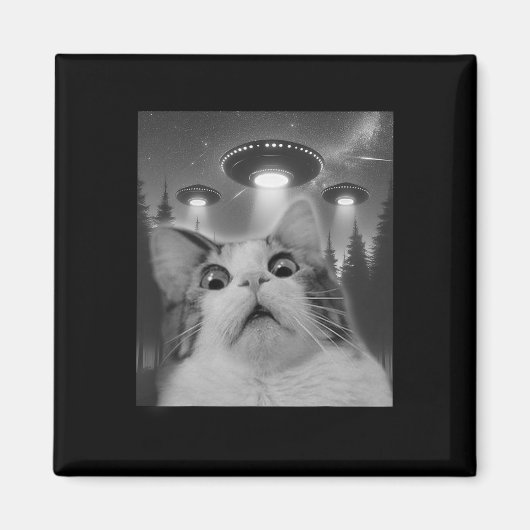Zelfportret van kat met Ufo's Magneet (Voorkant)
