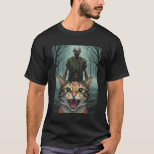 Zelfportret van kat met zombie t-shirt