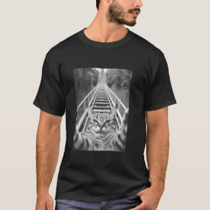 Zelfportret van kat op achtbaan t-shirt