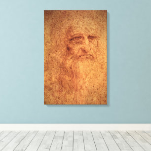 Zelfportret van Leonardo da Vinci, Renaissancekuns Canvas Afdruk