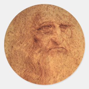 Zelfportret van Leonardo da Vinci, Renaissancekuns Ronde Sticker