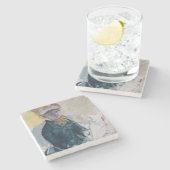 Zelfportret van Mary Cassatt Stenen Onderzetter (Zijkant)