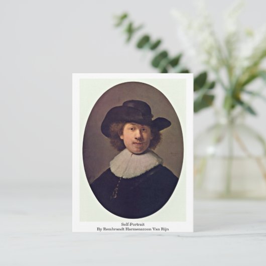 Zelfportret van Rembrandt Harmenszoon van Rijn Briefkaart (Staand voorkant)