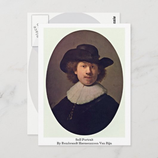 Zelfportret van Rembrandt Harmenszoon van Rijn Briefkaart (Voorkant / Achterkant)