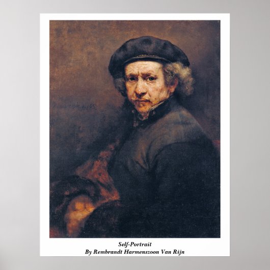 Zelfportret van Rembrandt Harmenszoon van Rijn Poster (Voorkant)