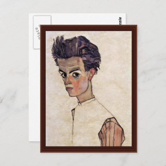 zelfportret van Schiele Egon Briefkaart (Voorkant / Achterkant)