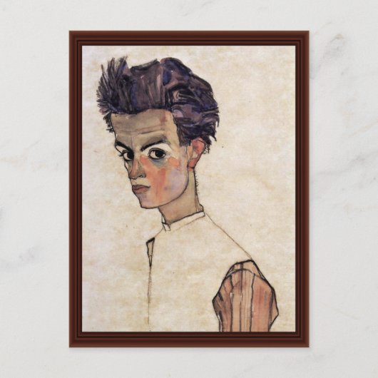 zelfportret van Schiele Egon Briefkaart (Voorkant)