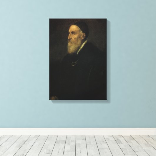 Zelfportret van Titiaan,  renaissance Art Canvas Afdruk (Insitu (Houten vloer))