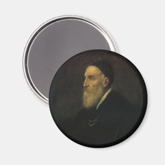 Zelfportret van Titiaan,  renaissance Art Magneet (Voorkant / Achterkant)