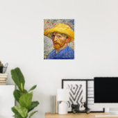 Zelfportret van Van Gogh met strohoed Poster (Thuiskantoor)