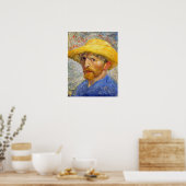 Zelfportret van Van Gogh met strohoed Poster (Keuken)