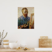 Zelfportret van Van Gogh voor het ezel Poster (Keuken)