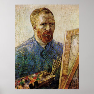 Zelfportret van Van Gogh voor het ezel Poster
