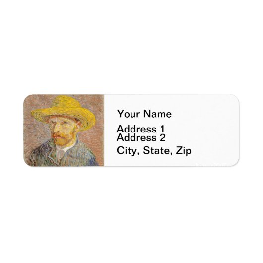 Zelfportret van Vincent Van Gogh impressionistisch Etiket (Voorkant)