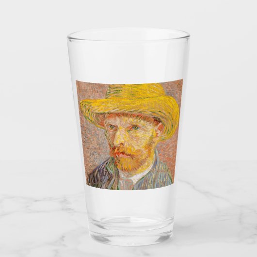 Zelfportret van Vincent Van Gogh impressionistisch Glas (Voorkant)