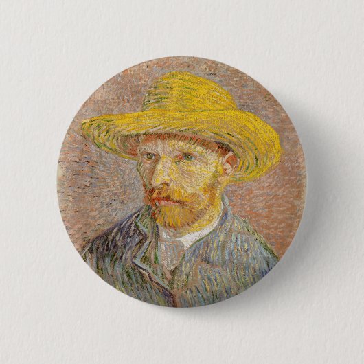 Zelfportret van Vincent Van Gogh impressionistisch Ronde Button 5,7 Cm (Voorkant)