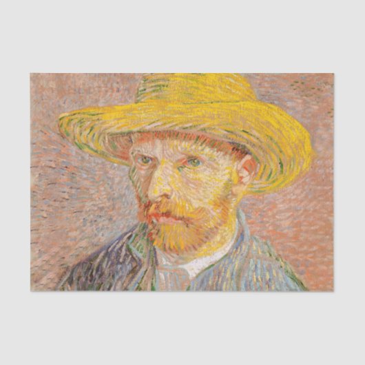 Zelfportret van Vincent Van Gogh impressionistisch Tissuepapier (Voorkant)