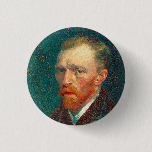 Zelfportret van Vincent Van Gogh in pak Fijne Kuns Ronde Button 3,2 Cm