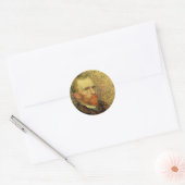 Zelfportret van Vincent van Gogh, Klassieke Kunst Ronde Sticker (Envelop)