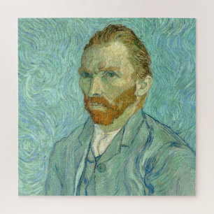Zelfportret van Vincent Van Gogh met blauwe achter Legpuzzel