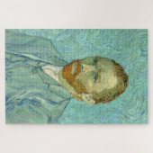Zelfportret van Vincent Van Gogh met blauwe achter Legpuzzel (Horizontaal)