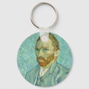 Zelfportret van Vincent Van Gogh met blauwe achter Sleutelhanger