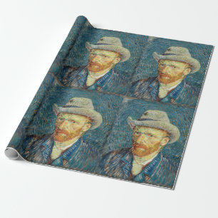 Zelfportret van Vincent Van Gogh met grijze viltho Cadeaupapier